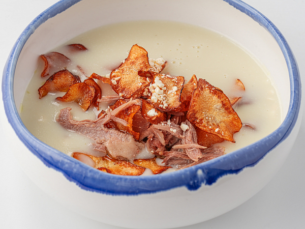 Суп-крем из топинамбура с уткой